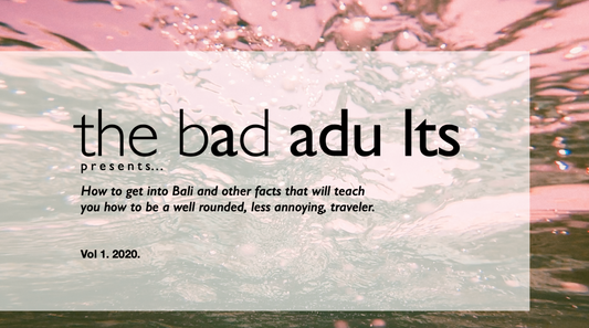 the bad adults . vol 1: how to get into Bali & other facts that will teach you how to be a well rounded, less annoying traveler.